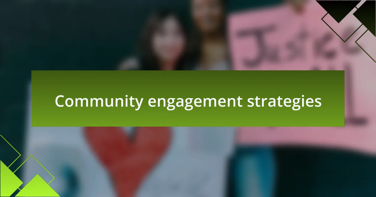 Community engagement strategies