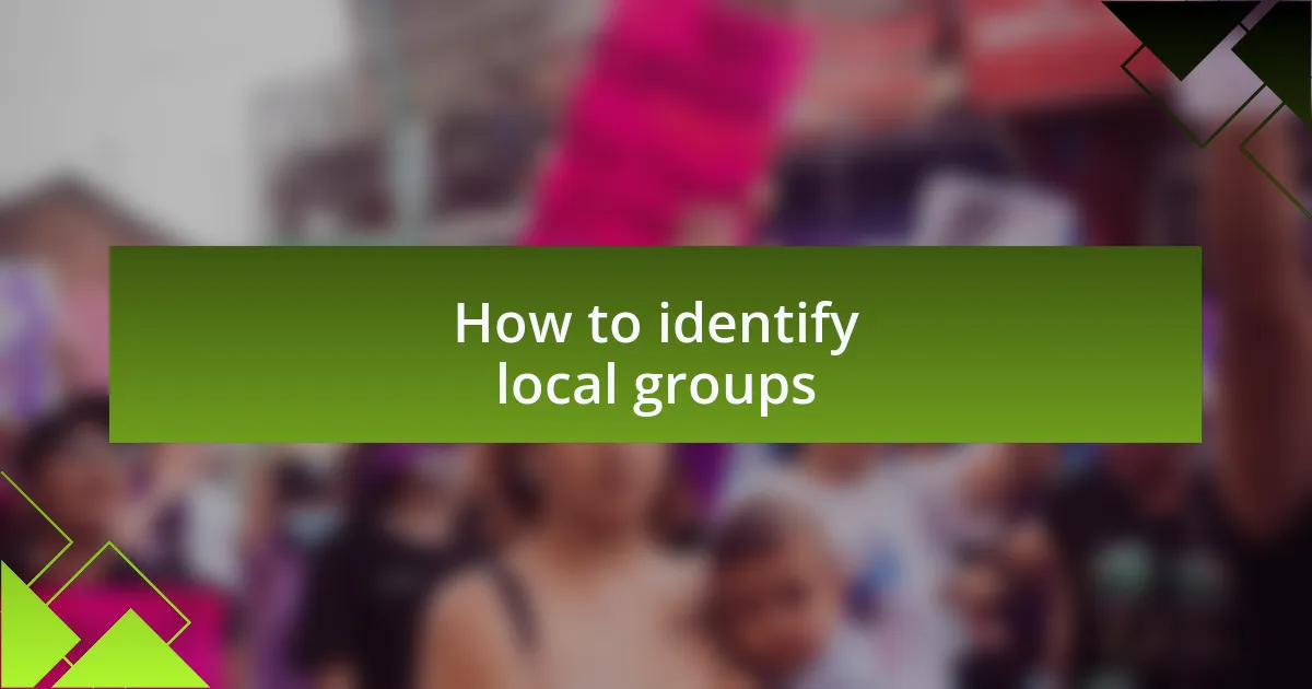 How to identify local groups