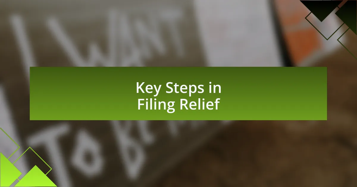 Key Steps in Filing Relief
