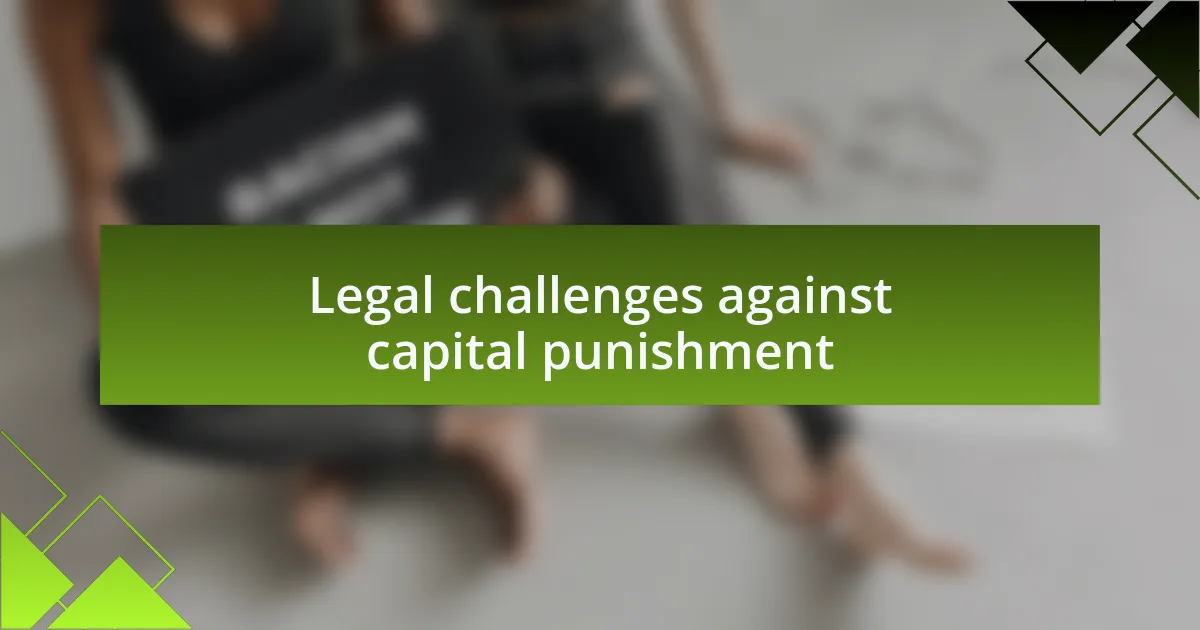 Legal challenges against capital punishment