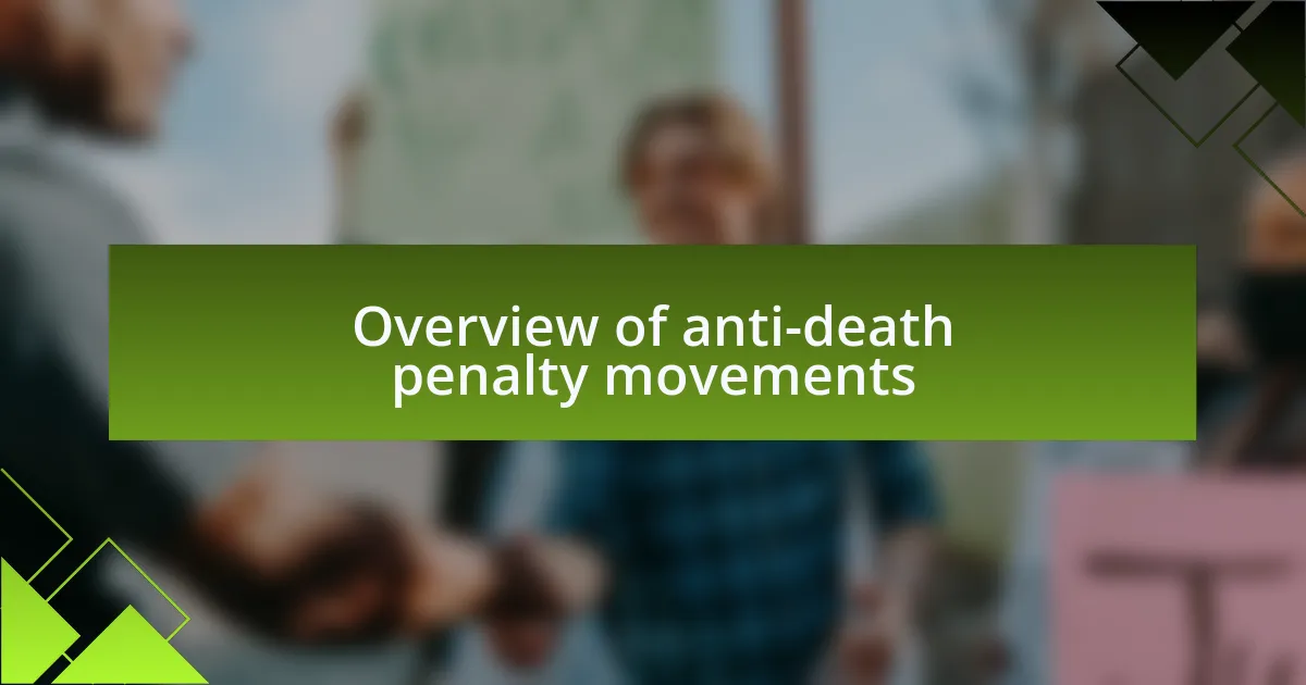 Overview of anti-death penalty movements