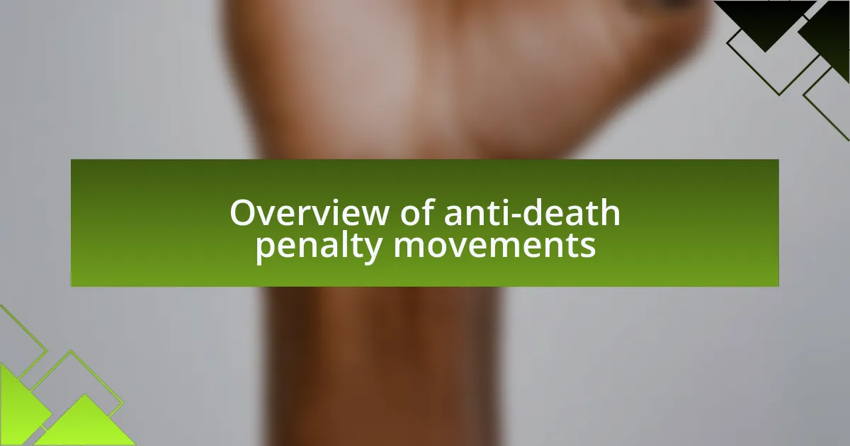 Overview of anti-death penalty movements