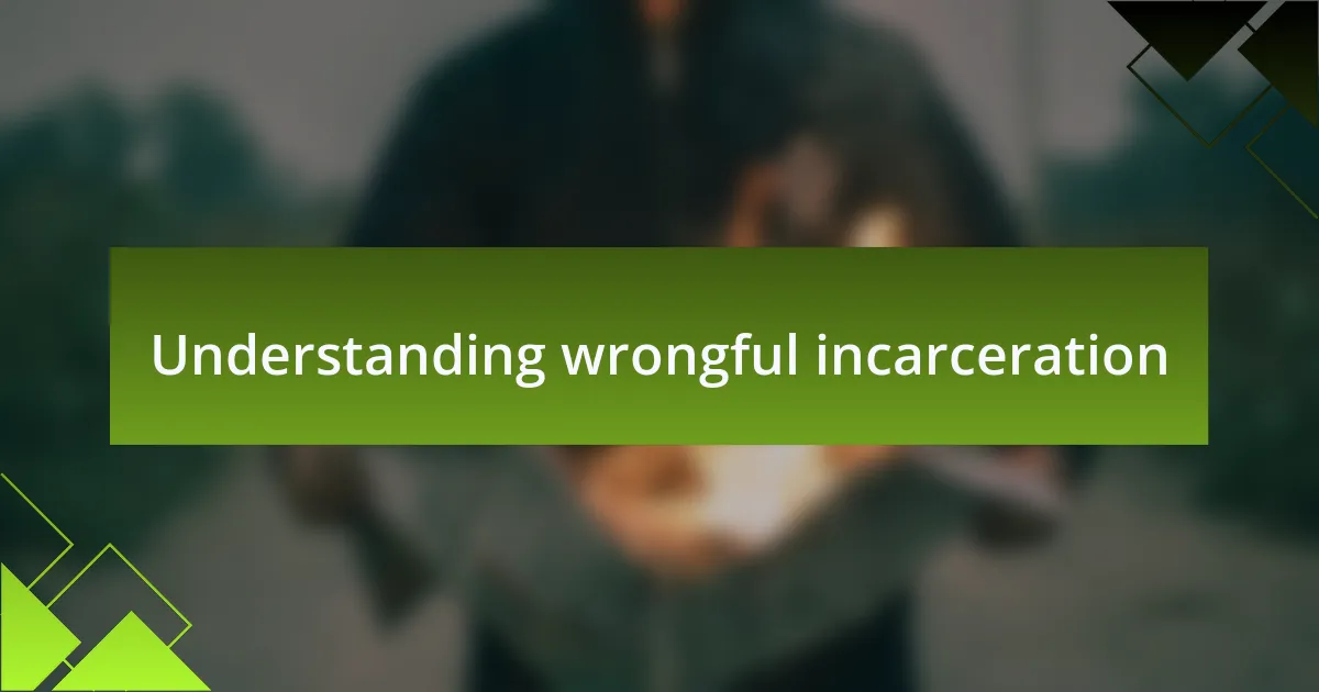 Understanding wrongful incarceration